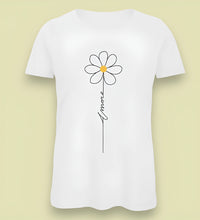 T-shirt bianca da donna con disegno artigianale 