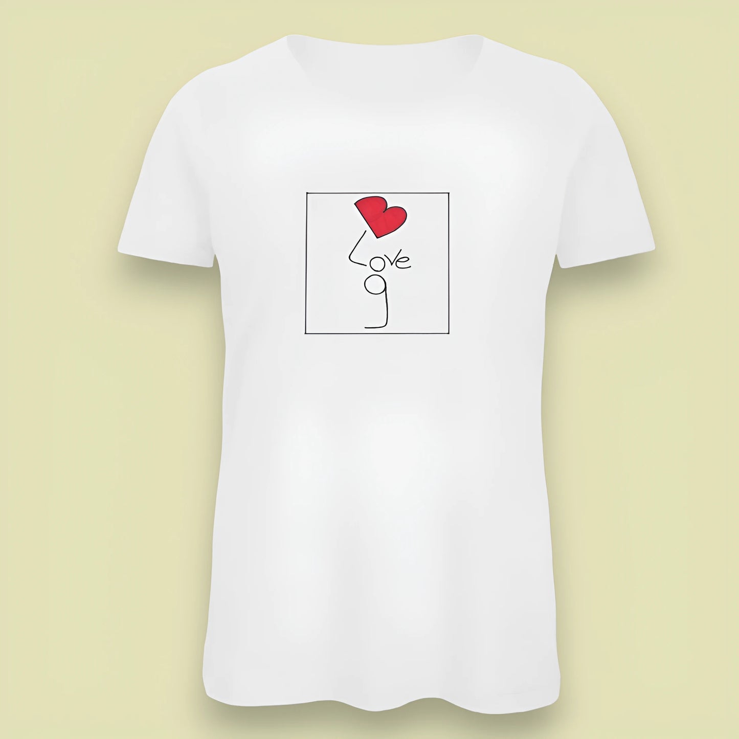 T-shirt bianca da donna con disegno artigianale "Bilove"