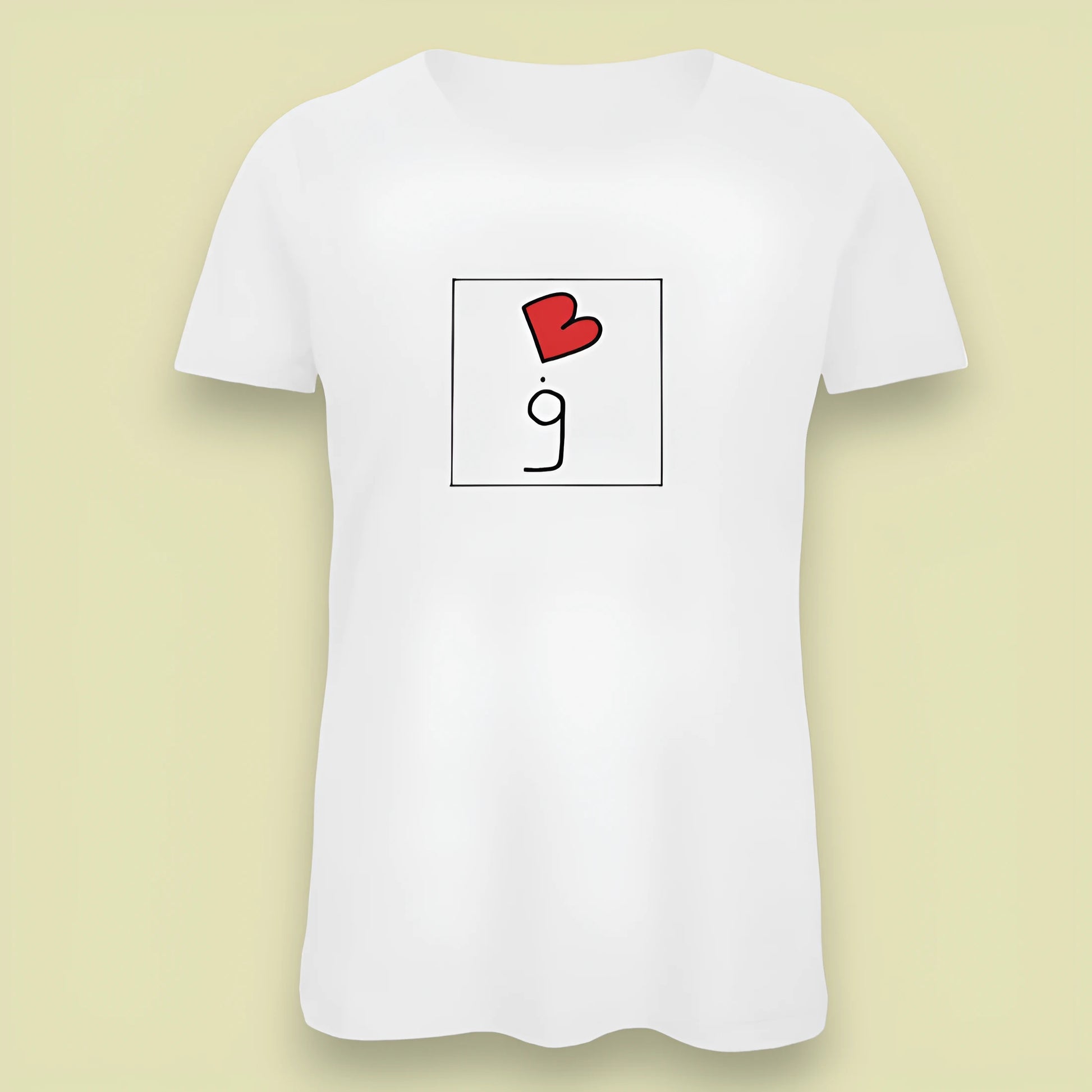 T-shirt bianca da donna con disegno artigianale "Binove"