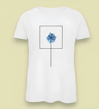 T-shirt bianca da donna con disegno artigianale 