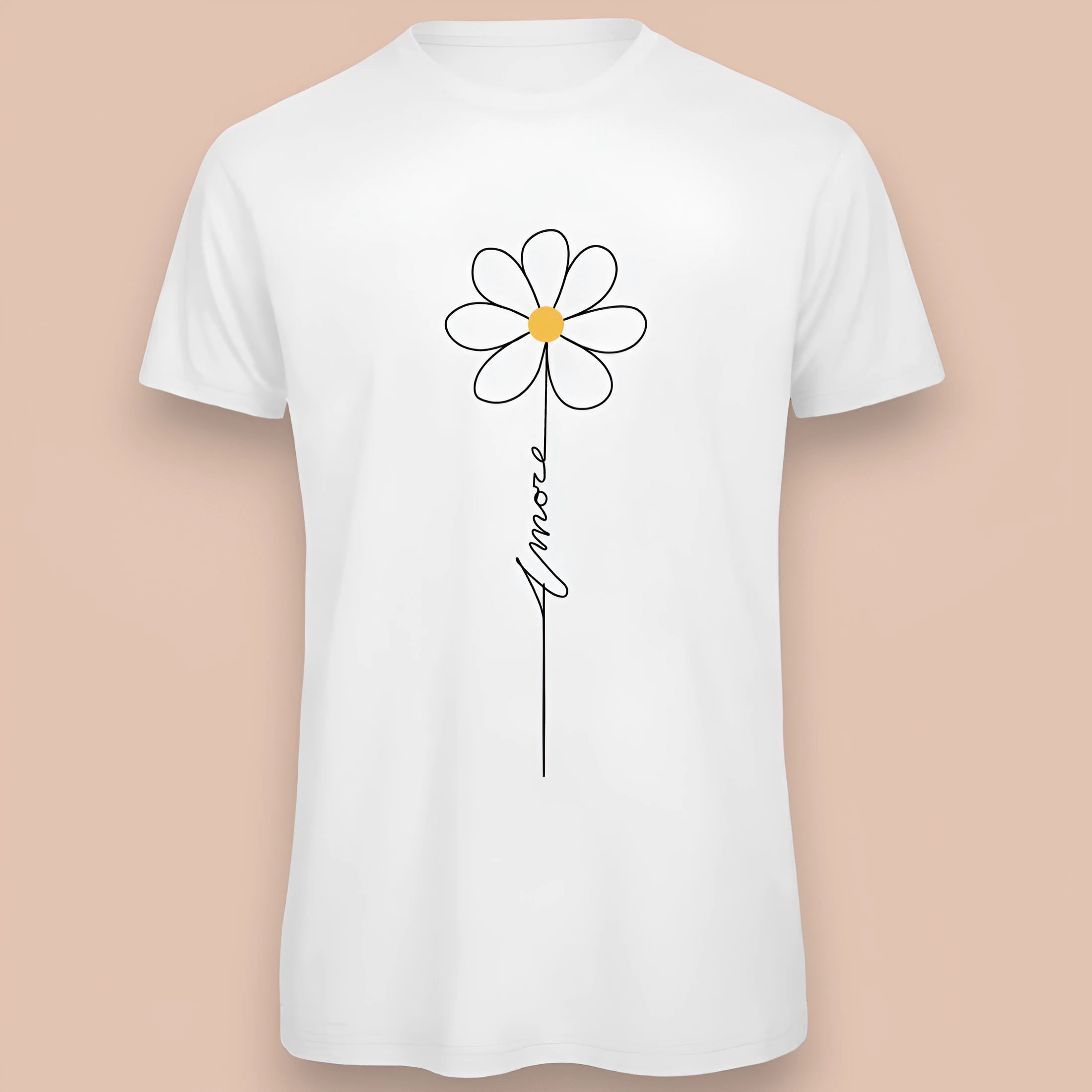 T-shirt bianca da uomo con disegno artigianale "Amore"