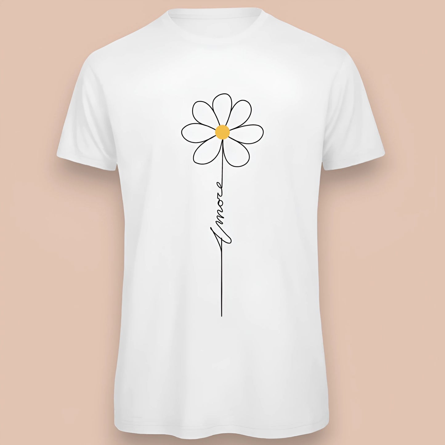 T-shirt bianca da uomo con disegno artigianale "Amore"