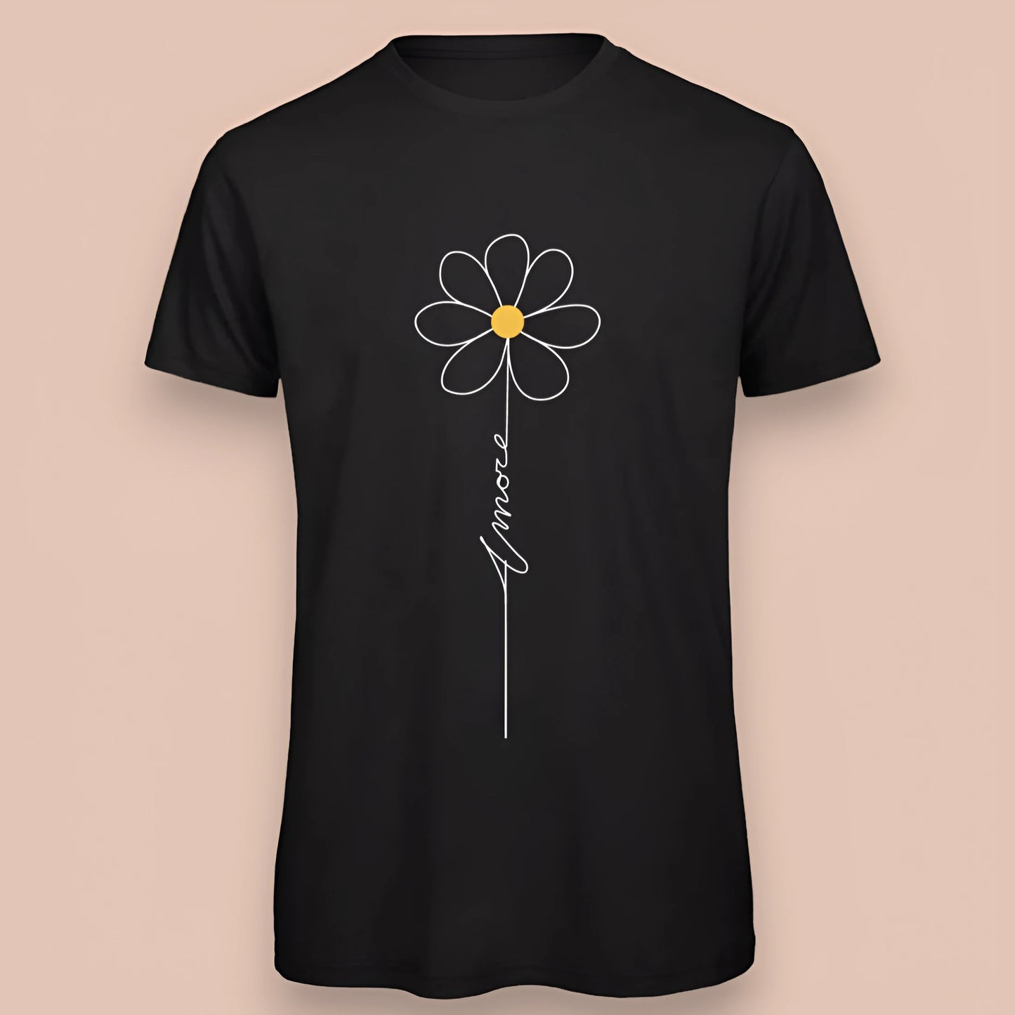 T-shirt nera da uomo con disegno artigianale "Amore"